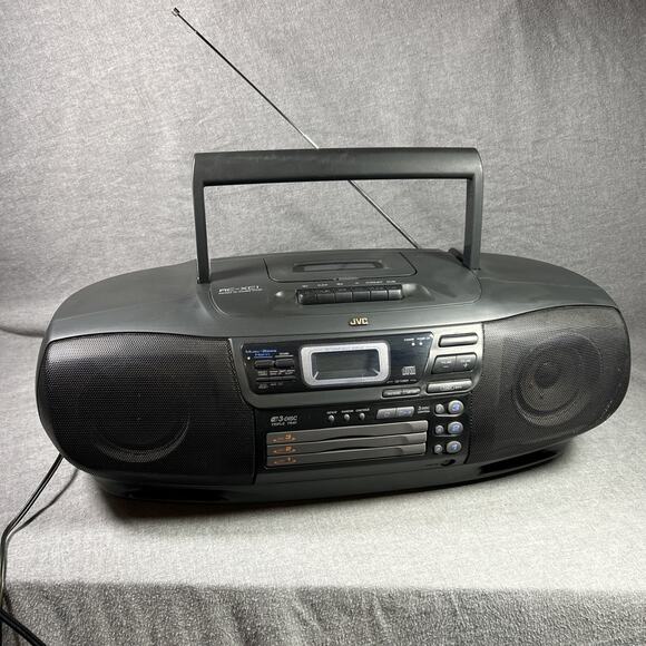 JVC RC-XC1 Boomboox Portable Radio 3 Disc CD Cassette W/Remote AM FM See Notes - Picture 1 of 11